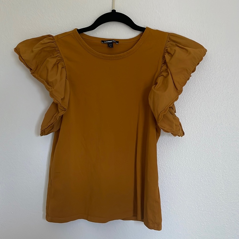 express mustard yellow blouse size XS